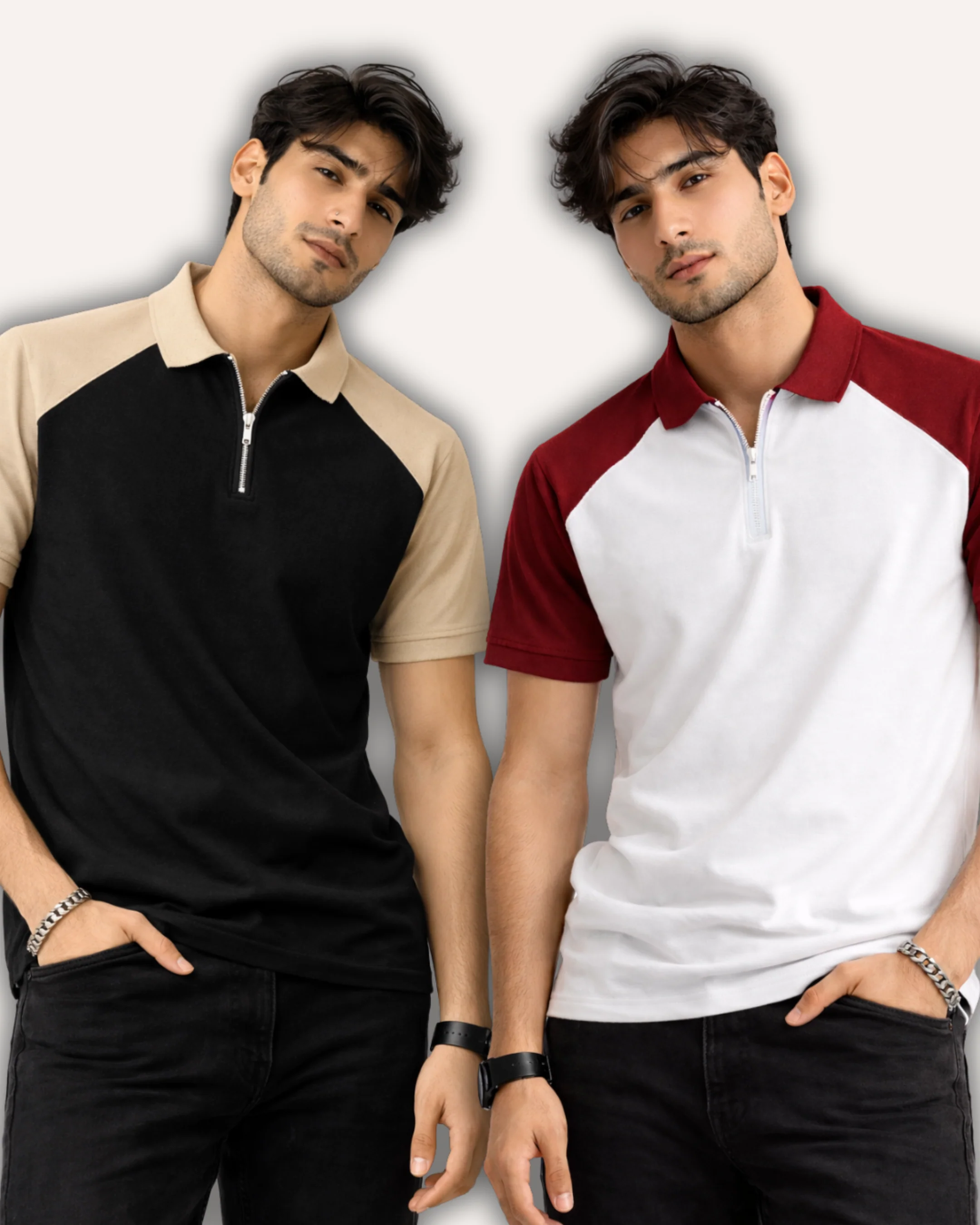Raglan Zipper Polo